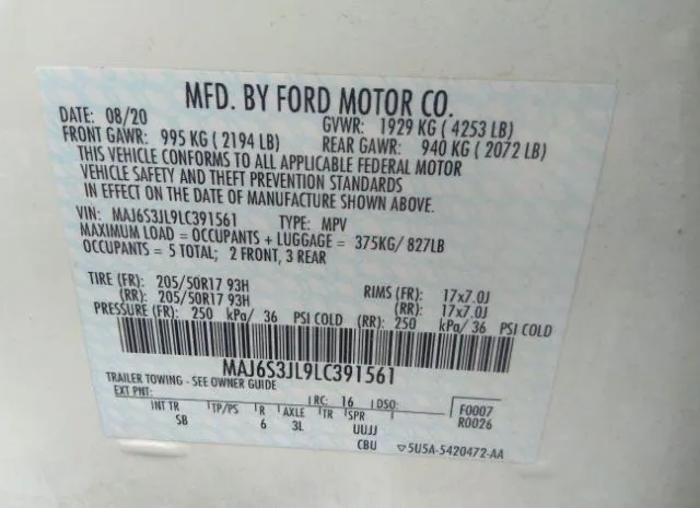 Photo 8 VIN: MAJ6S3JL9LC391561 - FORD ECOSPORT 