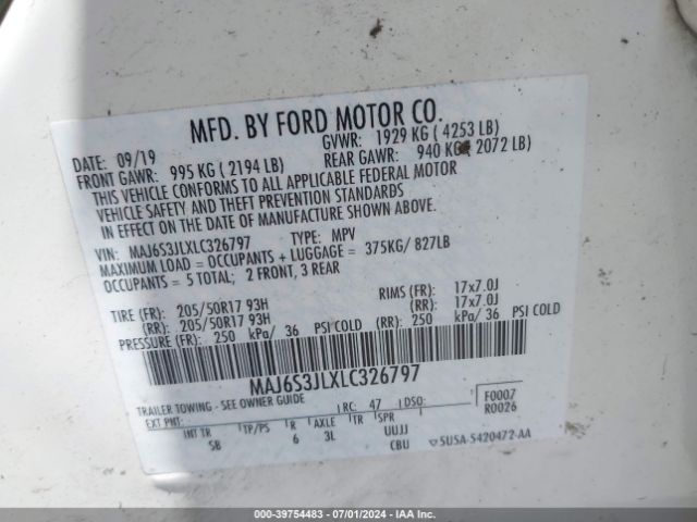 Photo 8 VIN: MAJ6S3JLXLC326797 - FORD ECOSPORT 