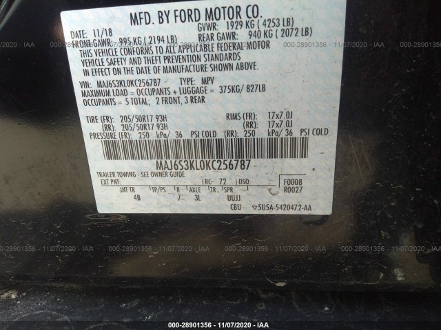 Photo 8 VIN: MAJ6S3KL0KC256787 - FORD ECOSPORT 