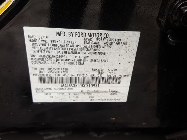 Photo 9 VIN: MAJ6S3KL0KC310931 - FORD ECOSPORT T 