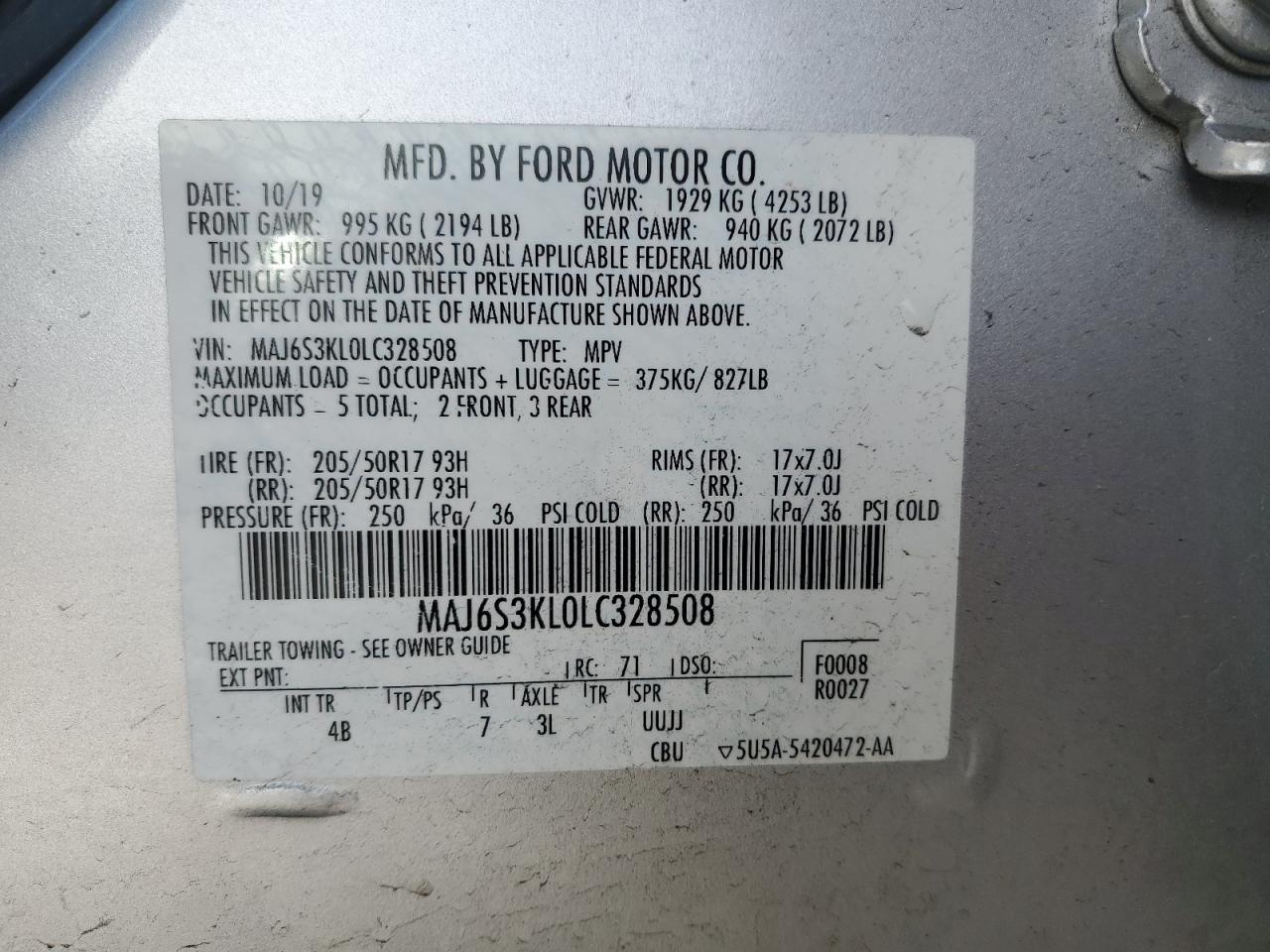 Photo 13 VIN: MAJ6S3KL0LC328508 - FORD ECOSPORT 