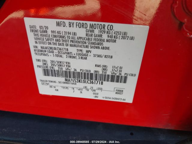 Photo 8 VIN: MAJ6S3KL0LC361718 - FORD ECOSPORT 