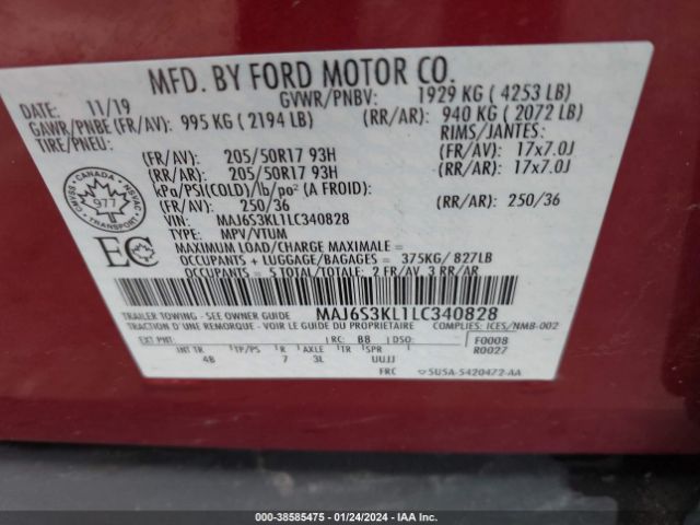 Photo 8 VIN: MAJ6S3KL1LC340828 - FORD ECOSPORT 