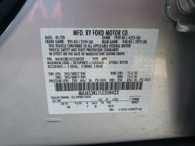 Photo 9 VIN: MAJ6S3KL1LC350422 - FORD ECOSPORT T 