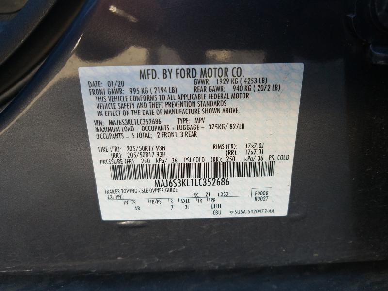 Photo 9 VIN: MAJ6S3KL1LC352686 - FORD ECOSPORT T 