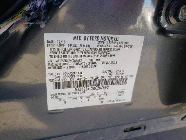 Photo 9 VIN: MAJ6S3KL2KC267662 - FORD ECOSPORT 