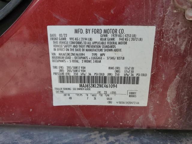 Photo 13 VIN: MAJ6S3KL2NC461094 - FORD ECOSPORT T 