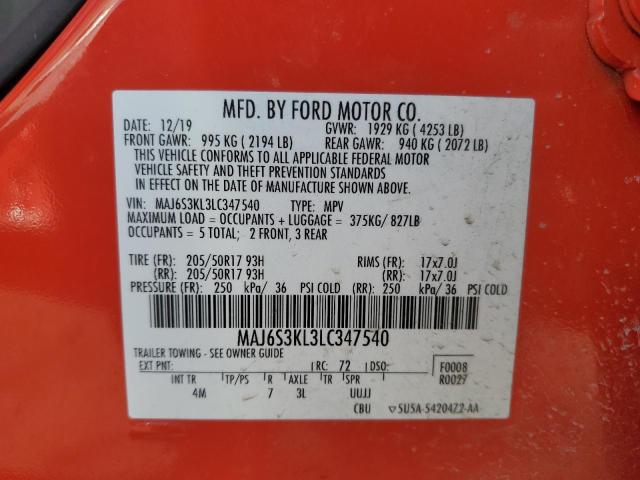 Photo 12 VIN: MAJ6S3KL3LC347540 - FORD ECOSPORT 