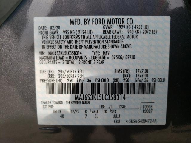 Photo 9 VIN: MAJ6S3KL5LC358314 - FORD ECOSPORT T 