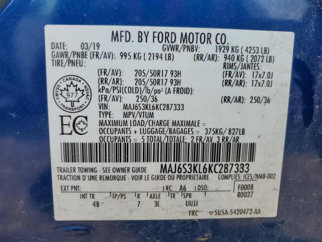 Photo 12 VIN: MAJ6S3KL6KC287333 - FORD ECOSPORT T 