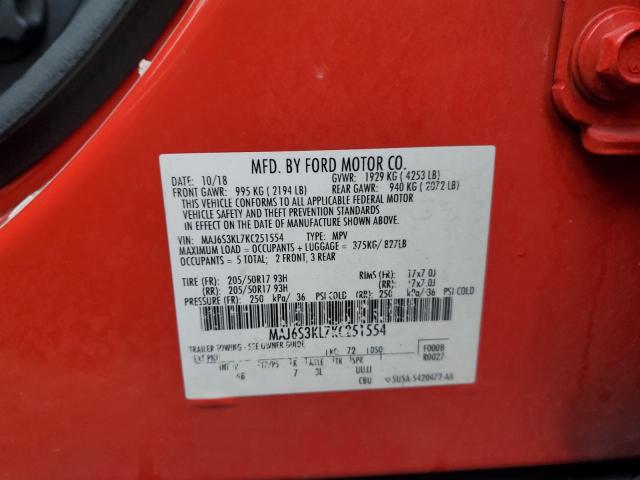 Photo 12 VIN: MAJ6S3KL7KC251554 - FORD ECOSPORT T 