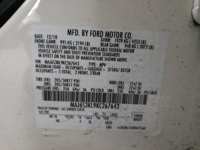 Photo 9 VIN: MAJ6S3KL9KC267643 - FORD ECOSPORT 