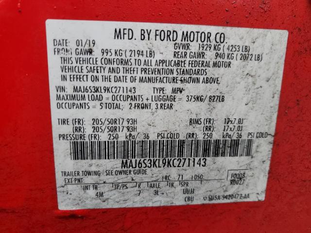 Photo 12 VIN: MAJ6S3KL9KC271143 - FORD ECOSPORT T 