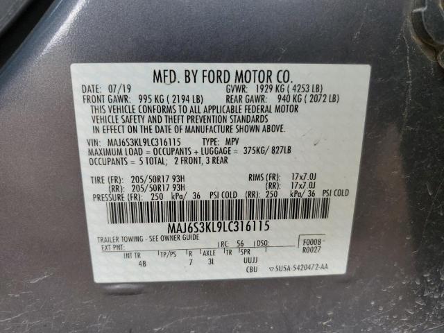 Photo 11 VIN: MAJ6S3KL9LC316115 - FORD ECOSPORT 