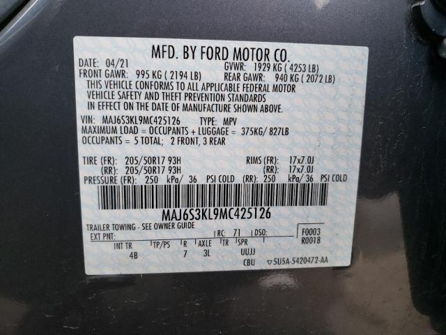 Photo 12 VIN: MAJ6S3KL9MC425126 - FORD ECOSPORT T 