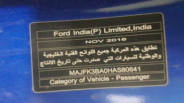 Photo 1 VIN: MAJFK3BA0HAS80641 - FORD ECOSPORT 