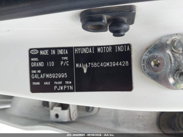 Photo 8 VIN: MALA75BC4GM394428 - HYUNDAI GRAND I10 