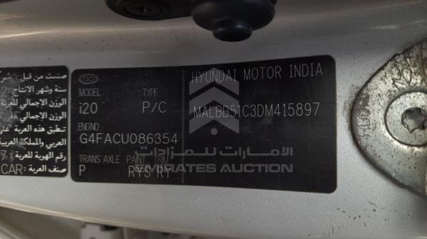 Photo 2 VIN: MALBB51C3DM415897 - HYUNDAI I20 