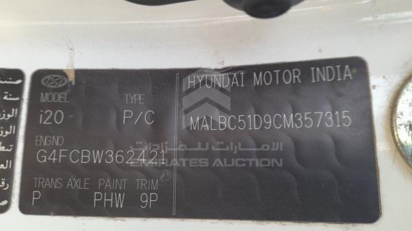 Photo 2 VIN: MALBC51D9CM357315 - HYUNDAI I20 