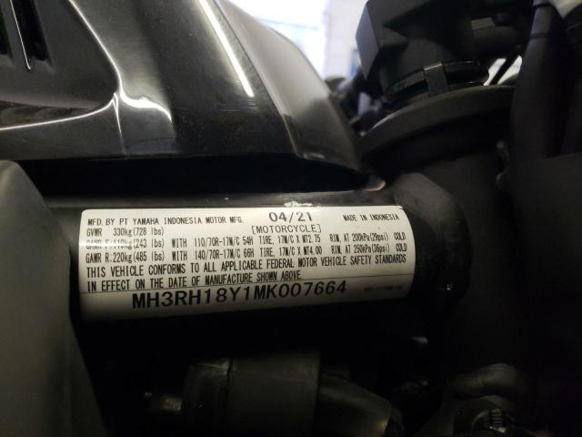 Photo 9 VIN: MH3RH18Y1MK007664 - YAMAHA YZFR3 A 