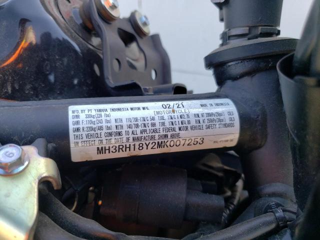 Photo 9 VIN: MH3RH18Y2MK007253 - YAMAHA YZFR3 A 