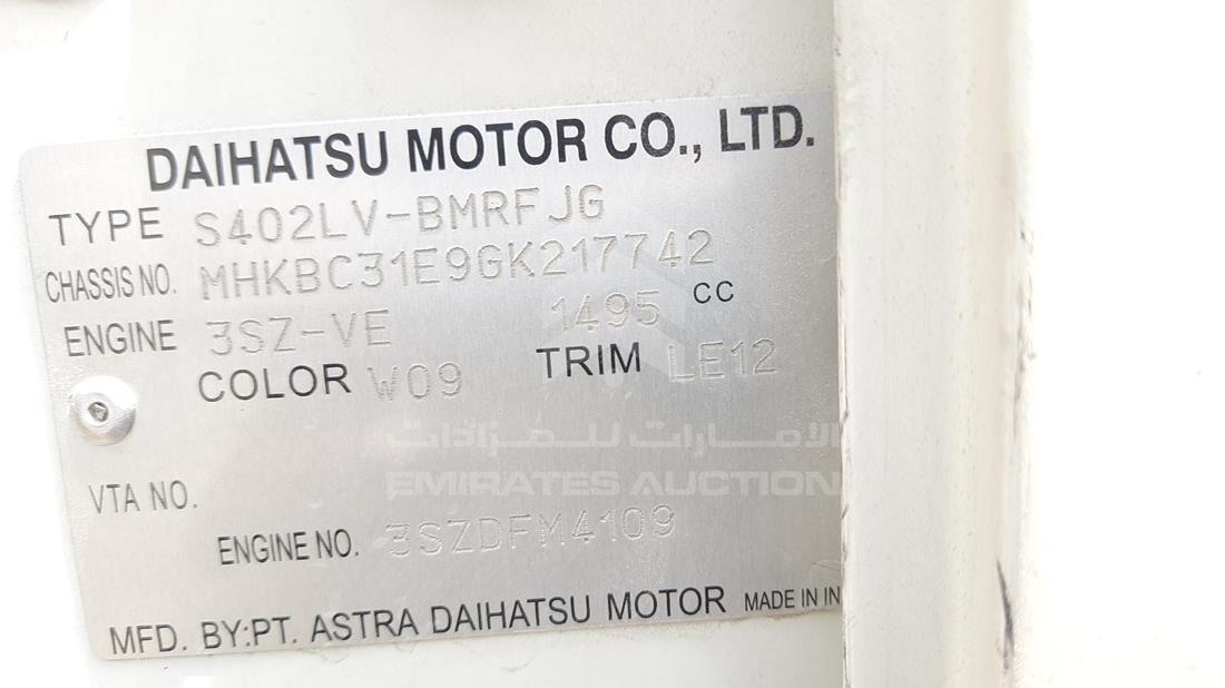 Photo 2 VIN: MHKBC31E9GK217742 - DAIHATSU GRAN 