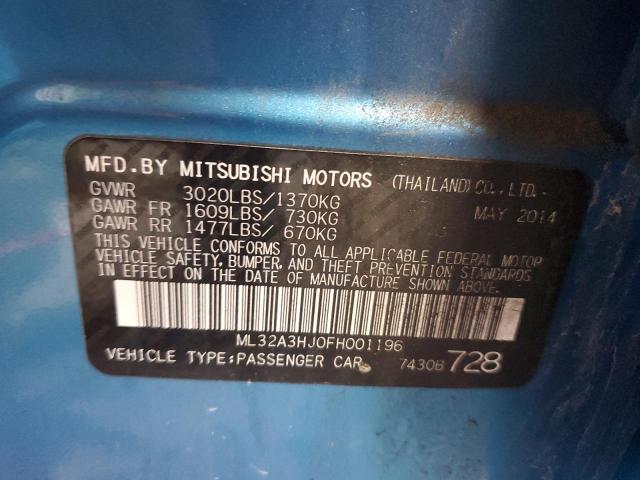 Photo 11 VIN: ML32A3HJ0FH001196 - MITSUBISHI MIRAGE DE 