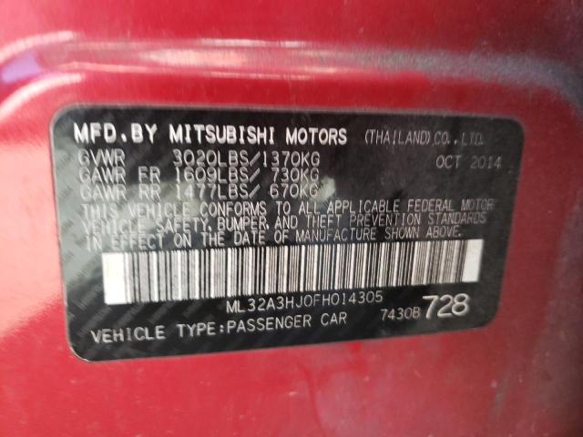 Photo 9 VIN: ML32A3HJ0FH014305 - MITSUBISHI MIRAGE DE 