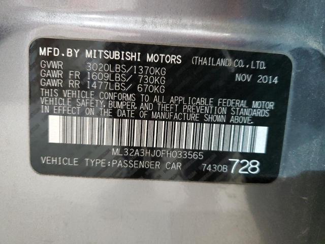 Photo 11 VIN: ML32A3HJ0FH033565 - MITSUBISHI MIRAGE DE 