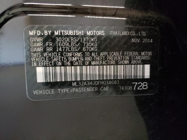 Photo 9 VIN: ML32A3HJ0FH034683 - MITSUBISHI MIRAGE DE 