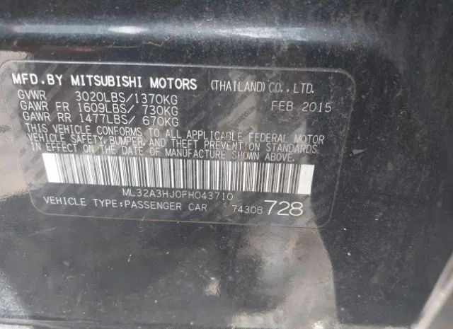 Photo 8 VIN: ML32A3HJ0FH043710 - MITSUBISHI MIRAGE 