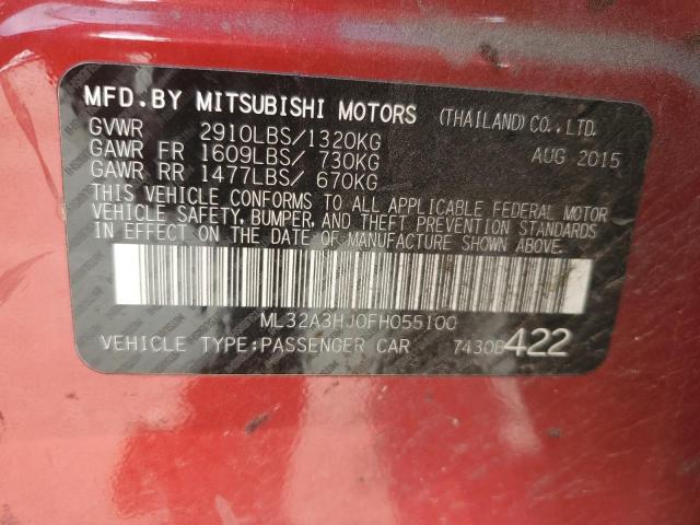 Photo 12 VIN: ML32A3HJ0FH055100 - MITSUBISHI MIRAGE DE 