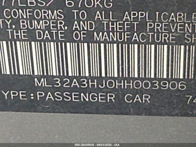 Photo 8 VIN: ML32A3HJ0HH003906 - MITSUBISHI MIRAGE 