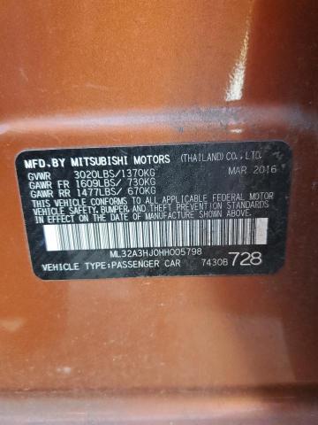 Photo 11 VIN: ML32A3HJ0HH005798 - MITSUBISHI MIRAGE 