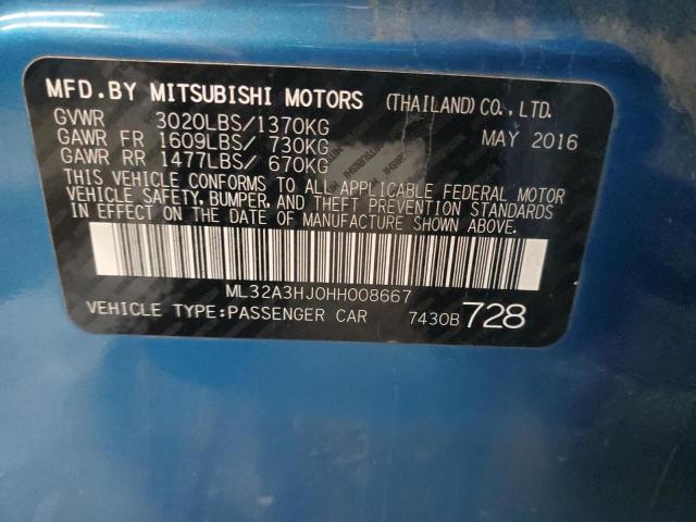 Photo 9 VIN: ML32A3HJ0HH008667 - MITSUBISHI MIRAGE ES 