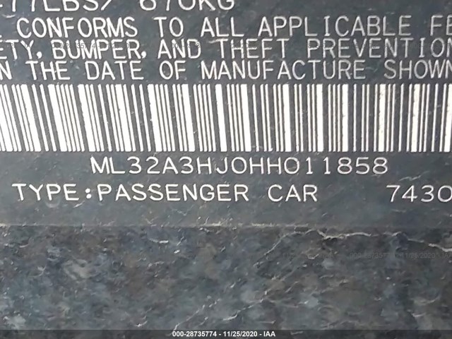 Photo 8 VIN: ML32A3HJ0HH011858 - MITSUBISHI MIRAGE 