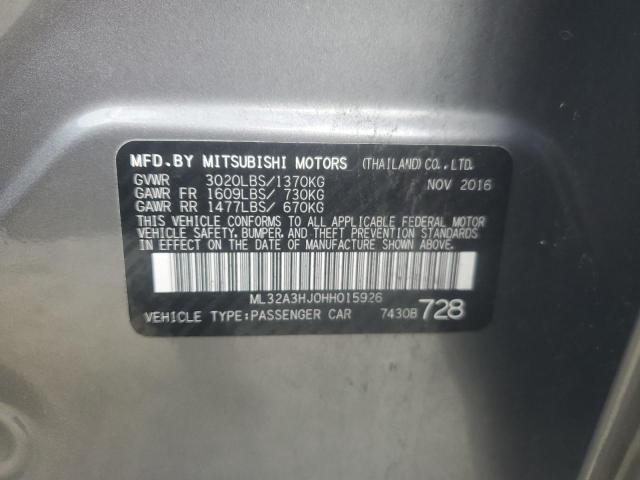 Photo 11 VIN: ML32A3HJ0HH015926 - MITSUBISHI MIRAGE ES 