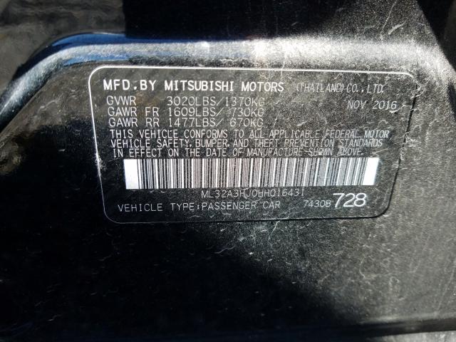 Photo 9 VIN: ML32A3HJ0HH016431 - MITSUBISHI MIRAGE ES 