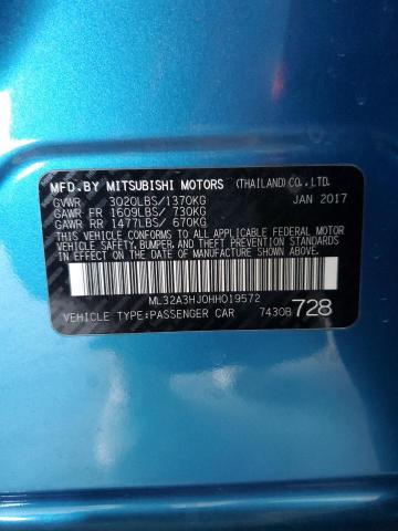 Photo 11 VIN: ML32A3HJ0HH019572 - MITSUBISHI MIRAGE ES 