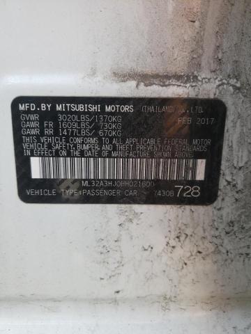 Photo 9 VIN: ML32A3HJ0HH021600 - MITSUBISHI MIRAGE ES 