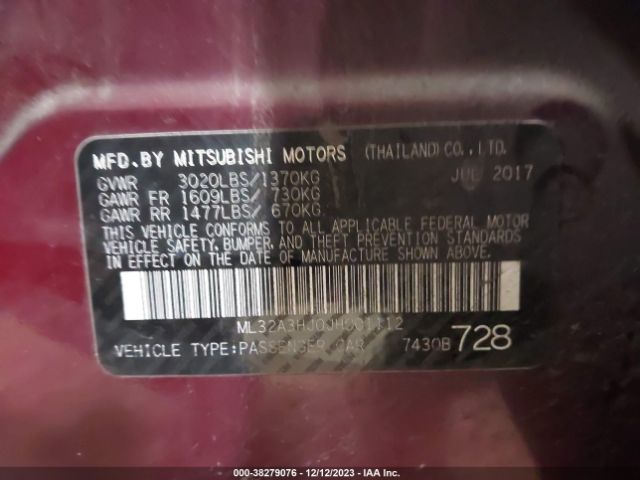 Photo 8 VIN: ML32A3HJ0JH001112 - MITSUBISHI MIRAGE 