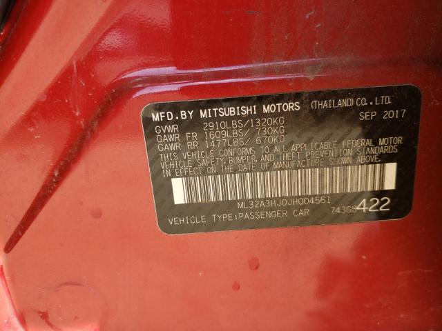 Photo 9 VIN: ML32A3HJ0JH004561 - MITSUBISHI MIRAGE ES 