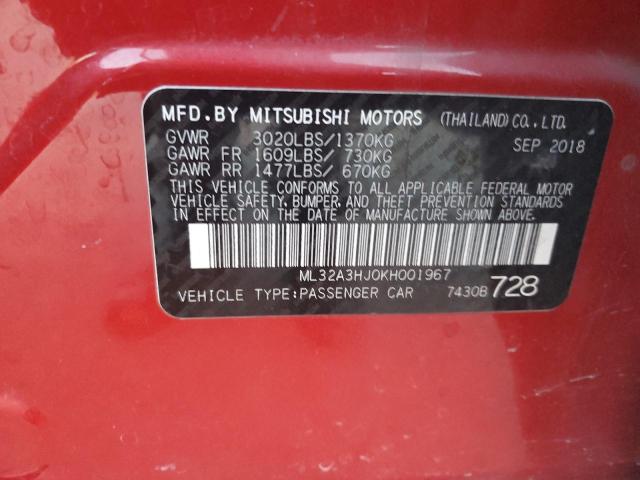 Photo 11 VIN: ML32A3HJ0KH001967 - MITSUBISHI MIRAGE ES 