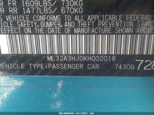 Photo 8 VIN: ML32A3HJ0KH002018 - MITSUBISHI MIRAGE 