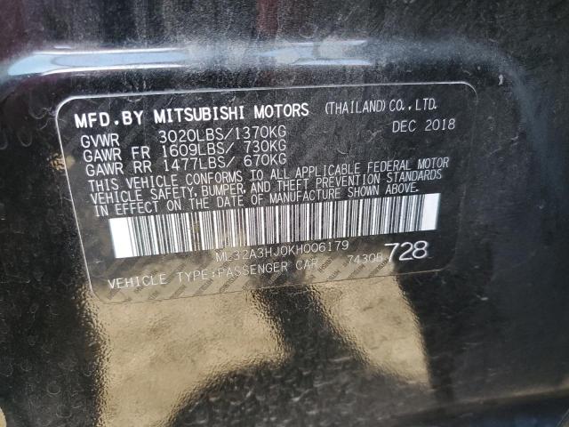 Photo 11 VIN: ML32A3HJ0KH006179 - MITSUBISHI MIRAGE ES 