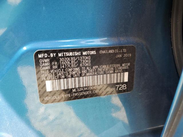 Photo 11 VIN: ML32A3HJ0KH007977 - MITSUBISHI MIRAGE ES 