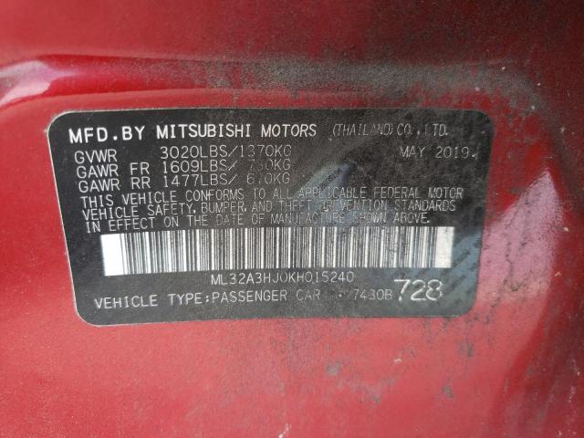 Photo 11 VIN: ML32A3HJ0KH015240 - MITSUBISHI MIRAGE ES 