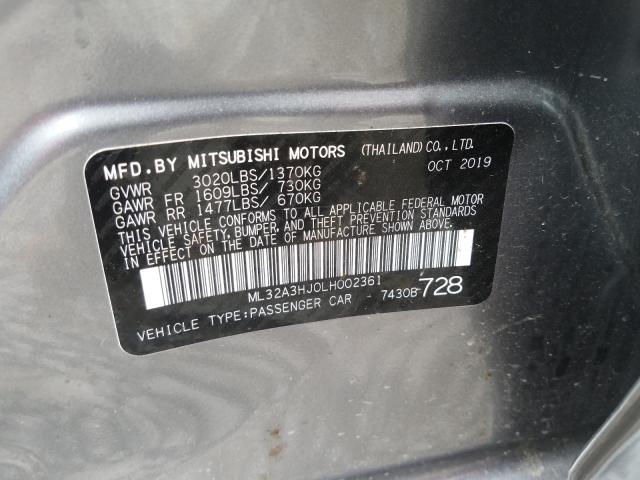 Photo 9 VIN: ML32A3HJ0LH002361 - MITSUBISHI MIRAGE ES 