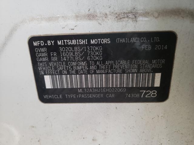 Photo 9 VIN: ML32A3HJ1EH022069 - MITSUBISHI MIRAGE DE 