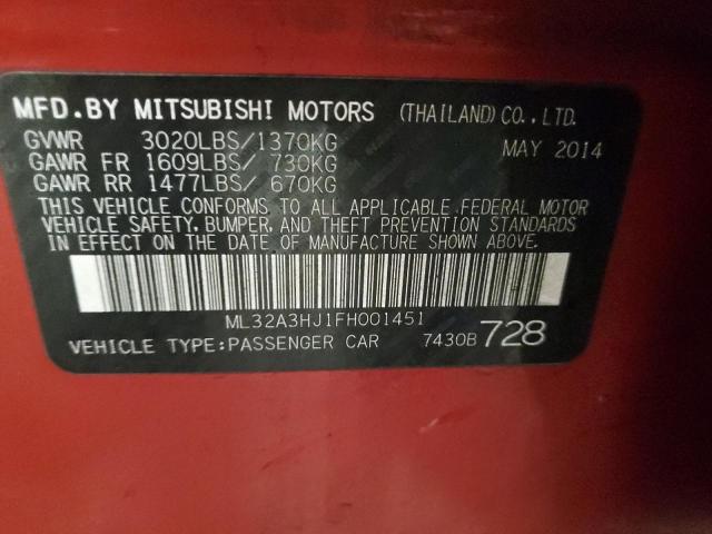 Photo 11 VIN: ML32A3HJ1FH001451 - MITSUBISHI MIRAGE DE 